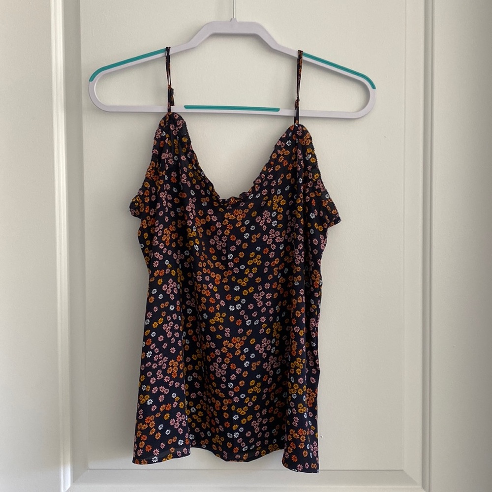 Lightweight Spaghetti Strap Floral Blouse